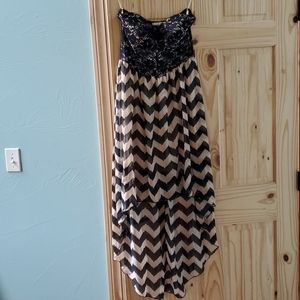 Strapless Sweetheart Neck High Low Dress